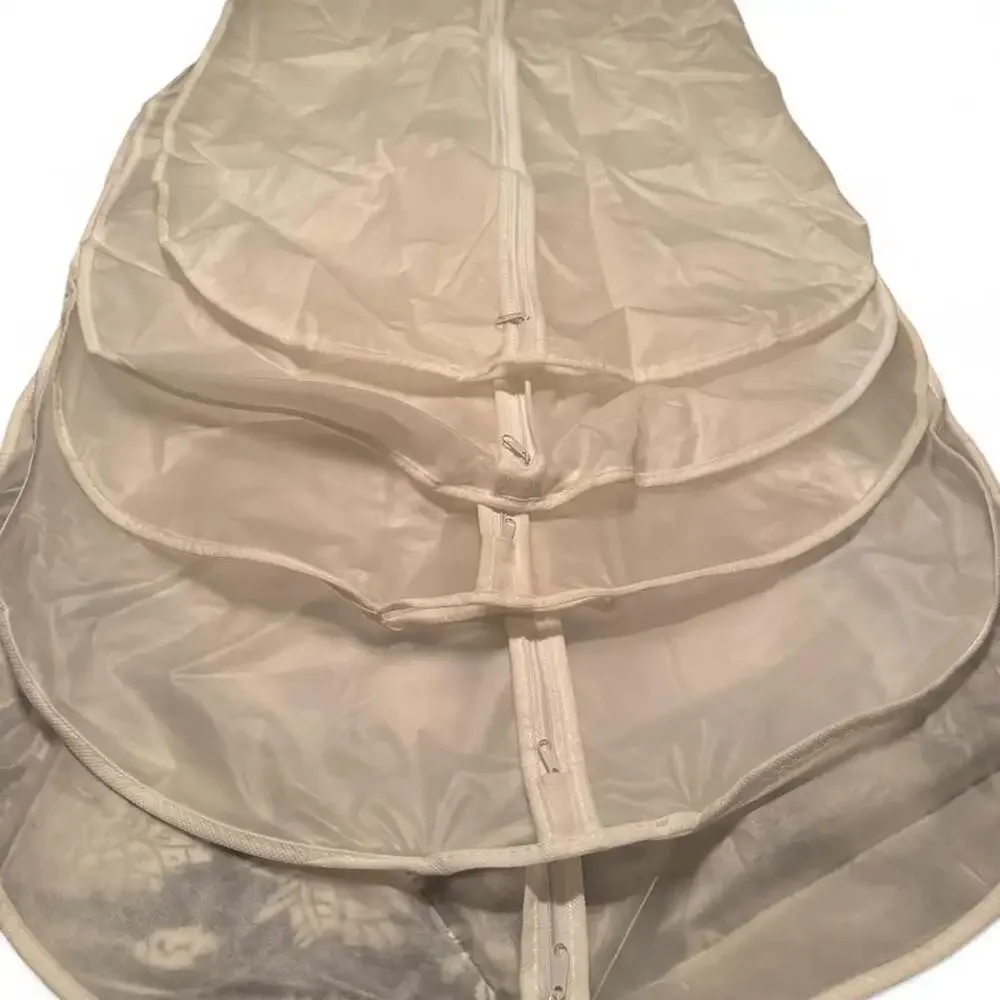 Set of 5 White Zippered Garment Bags for Suits or Dresses